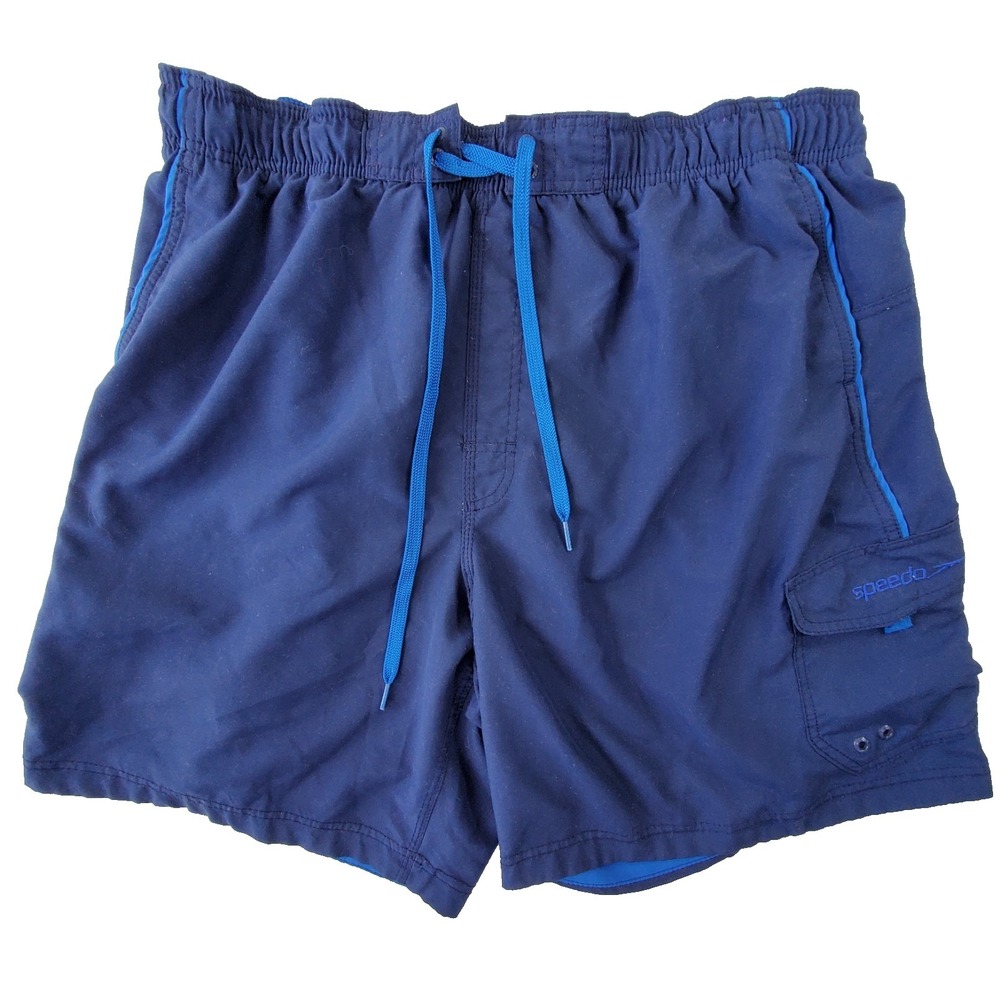 Speedo Swim Trunks Men's XXL Blue Board Shorts Mesh Lined Drawstring‎ Pockets